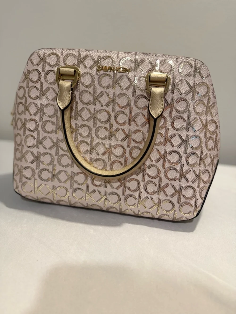 Calvin Klein NWT Women's Beige sparkle CK handbag